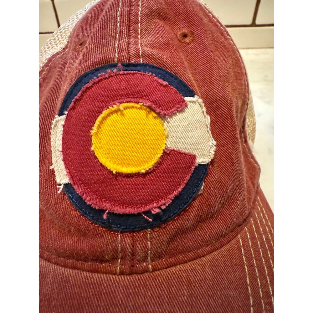 Legacy Colorado Flag Patch Brown Trucker Hat Adjustable Baseball Cap - Picture 2 of 6